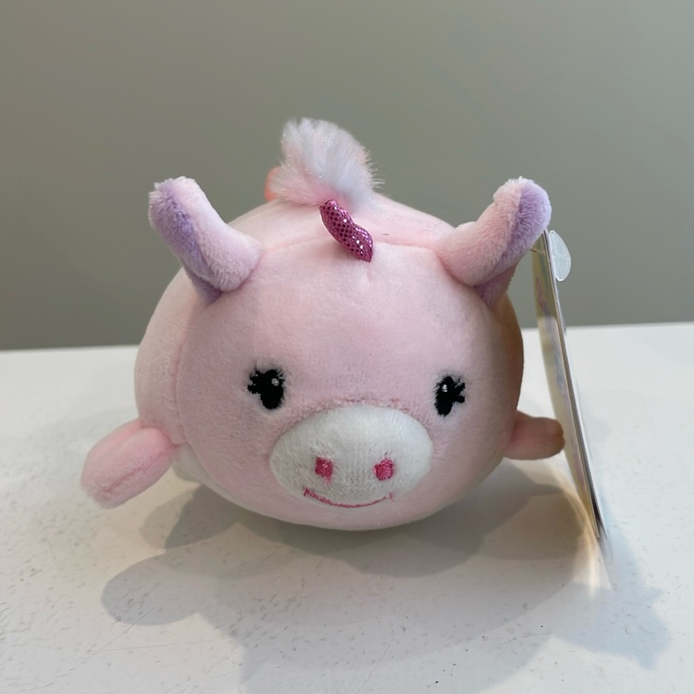 NWT Smoochy Pals Pink Unicorn 🦄 Plush Backpack / Bag Clip by Linzy Toys